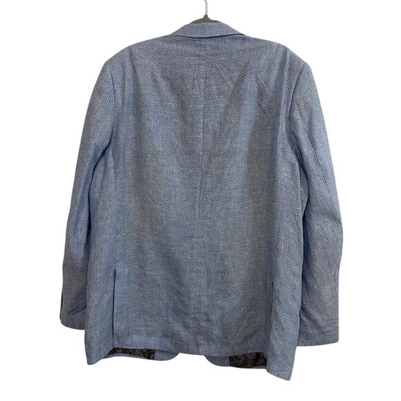Nautical Linen Blazer Blue Birdseye Sports Coat Sz‎ XL Preppy Nautical Swiss Dot - Picture 2 of 13